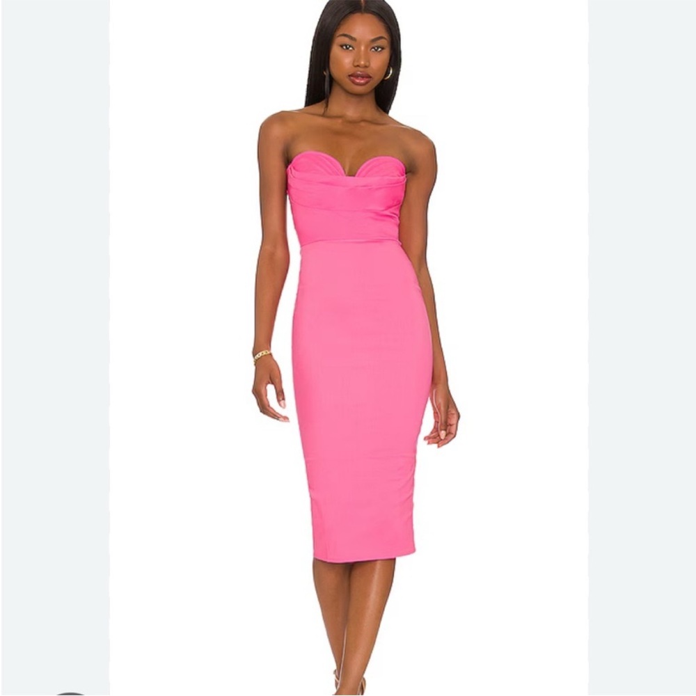More to Come Chic Strapless Pink Dress